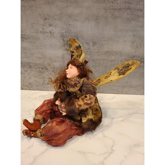 Vintage Fairy Pixie Elf Doll W Wings Shelf Sitter Figurine 8" Collectible Décor - Picture 3 of 15
